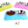 Gamelle inox double avec support Chiens Doggy & Co 21