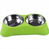 Gamelle inox double avec support Chiens Doggy & Co 25