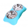 Gamelle inox double avec support Chiens Doggy & Co 37